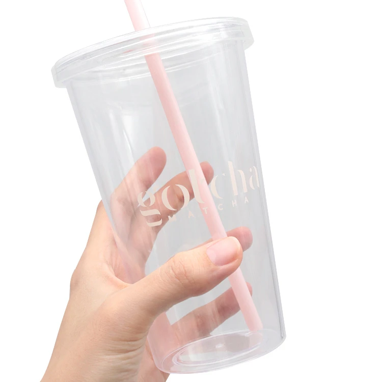 Jednowarstwowy kubek ze słomką o pojemności 450 ml. Kubek na zimne napoje o pojemności 16 uncji